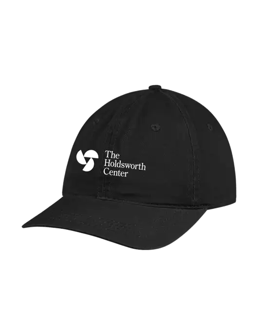 Garment Washed Unstructured Twill Black Cap w/Holdsworth Center Logo