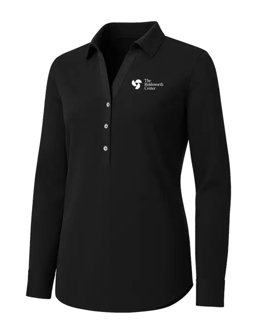 Womens Black City Stretch Shirt w/Holdsworth Center Logo