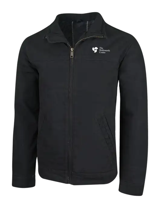 Cornerstone Black Washed Duck Cloth Flannel Lined Work Jacket w/Holdsworth Center Logo