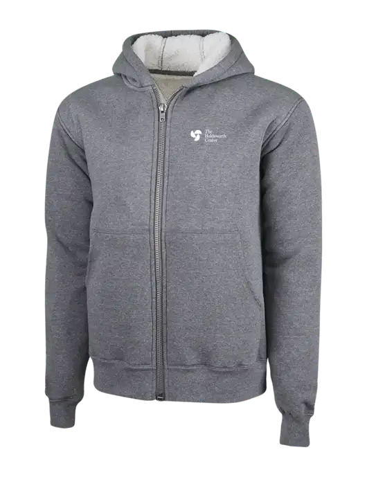 Cornerstone Grey Heather Heavyweight Sherpa Lined Hooded Fleece Jacket w/Holdsworth Center Logo