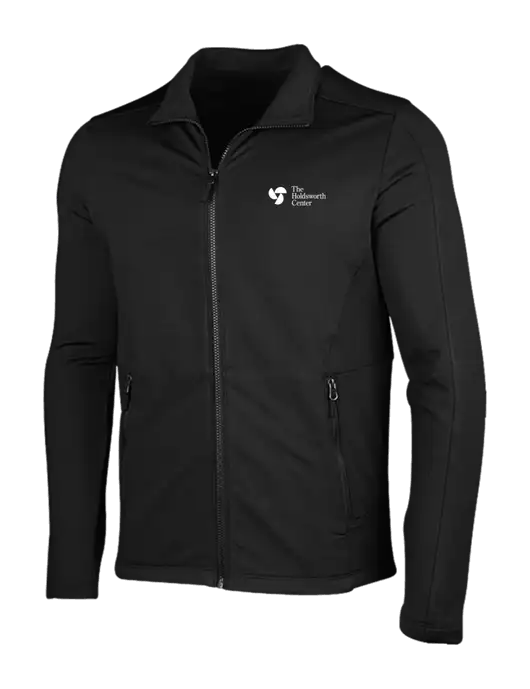 Deep Black Grid Fleece Jacket w/Holdsworth Center Logo