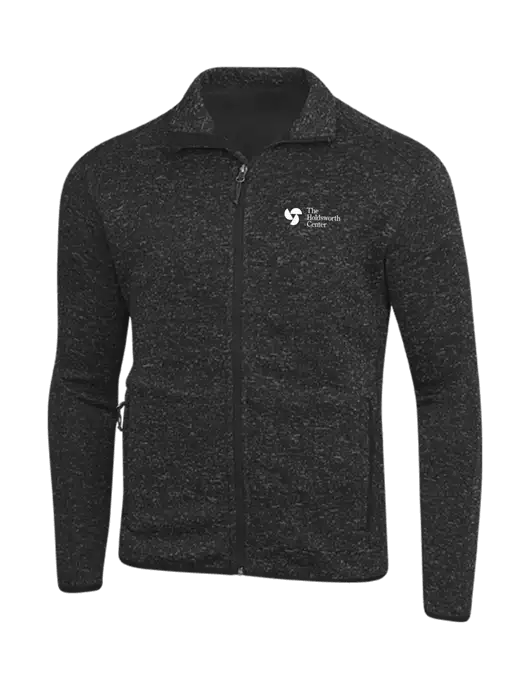 Black Heather Sweater Fleece Jacket w/Holdsworth Center Logo