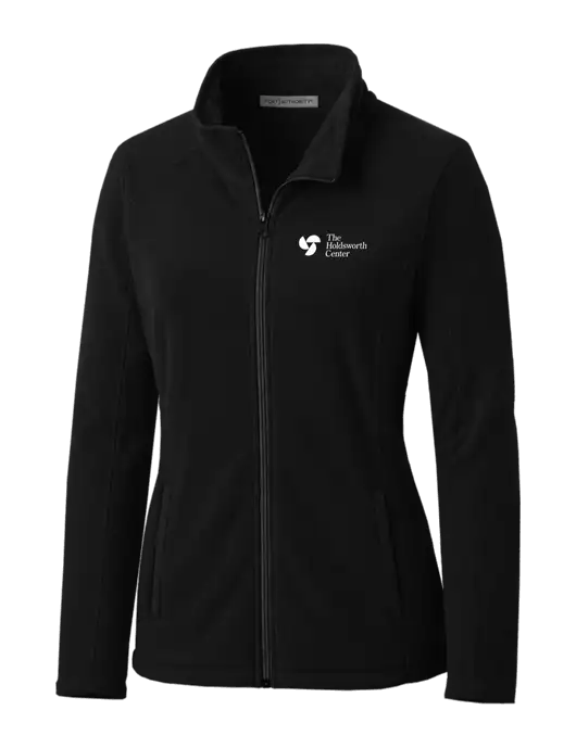 Black Womens Microfleece Jacket w/Holdsworth Center Logo