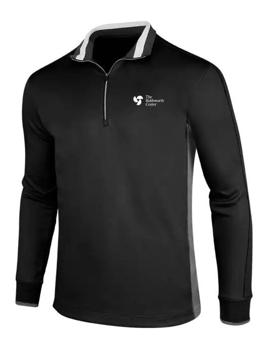 NIKE Black/Dark Grey/White Dry-Fit 1/2 Zip Cover-Up w/Holdsworth Center Logo