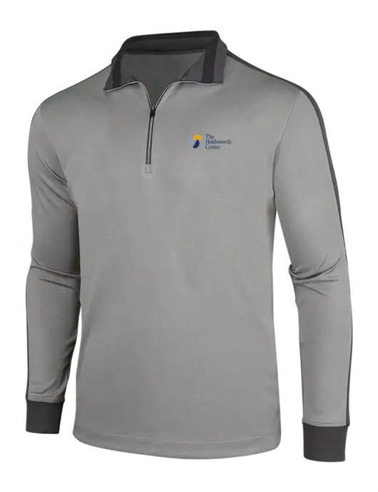 NIKE Athletic Grey/Heather Dark Grey Dry-Fit 1/2 Zip Cover-Up w/Holdsworth Center Logo