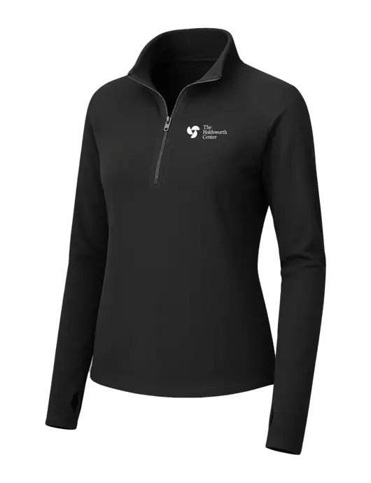Womens Black Microfleece 1/2 Zip Pullover w/Holdsworth Center Logo