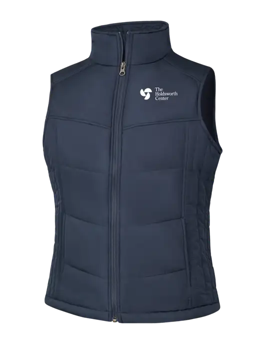  Womens Dark Slate/Black Puffy Vest w/Holdsworth Center Logo