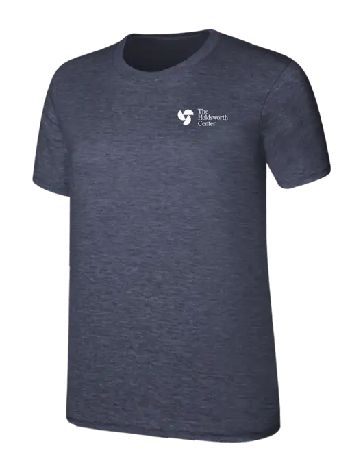 Womens Ring Spun Heather Navy 4.5 oz T-Shirt w/Holdsworth Center Logo