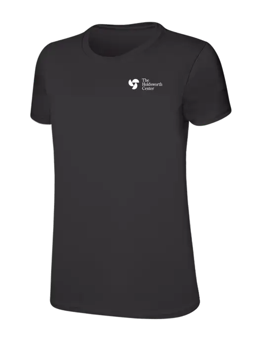 Womens Ring Spun Charcoal 4.5 oz T-Shirt w/Holdsworth Center Logo