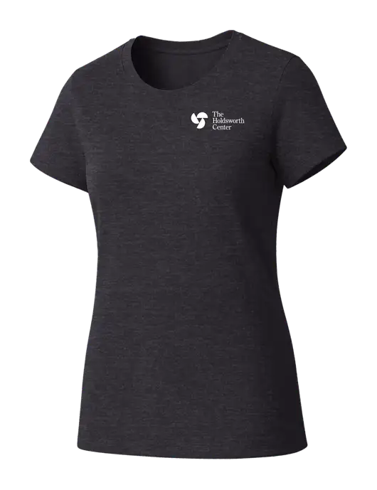 Womens Seriously Soft Heathered Charcoal T-Shirt w/Holdsworth Center Logo
