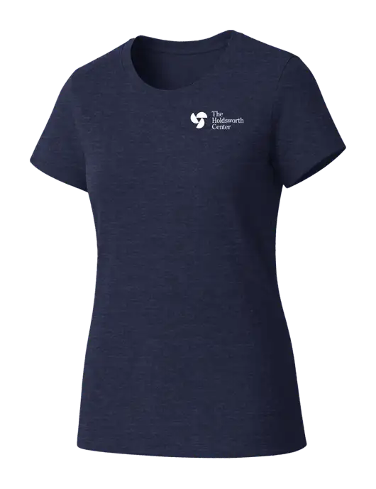 Womens Seriously Soft Heathered Navy T-Shirt w/Holdsworth Center Logo