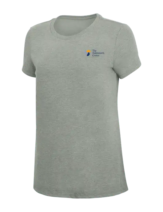 Womens Simply Soft Grey Frost 4.5oz  Poly/Combed Ring Spun Cotton T-Shirt w/Holdsworth Center Logo