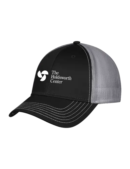 Black & Grey Mesh Trucker Cap Snap Back w/Holdsworth Center Logo