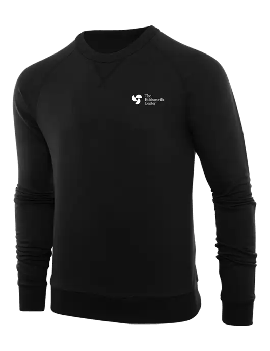 Allmade Deep Black Organic French Terry Crewneck Sweatshirt w/Holdsworth Center Logo