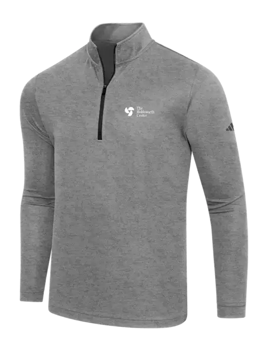 Adidas Black Heather  Lightweight Quarter Zip Pullover w/Holdsworth Center Logo