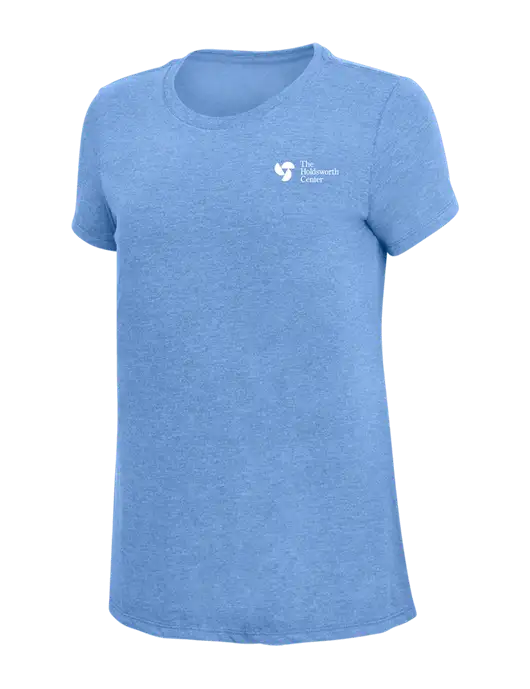 Womens Simply Soft Maritime Frost 4.5oz Poly/Combed Ring Spun Cotton T-Shirt
 w/Holdsworth Center Logo