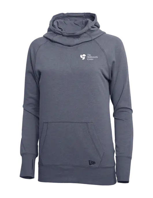 New Era True Navy Heather Womens Tri-Blend Fleece Pullover Hoodie w/Holdsworth Center Logo