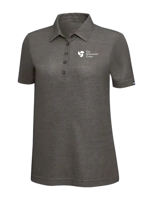 TravisMathew Black Heather Womens Oceanside Polo w/Holdsworth Center Logo