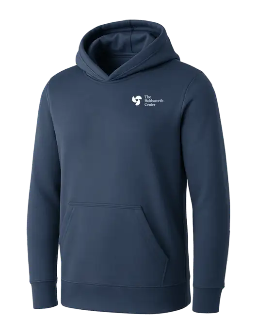 Womens Navy Core Fleece Pullover Hooded Sweatshirt w/Holdsworth Center Logo