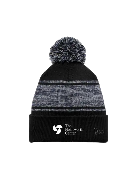 New Era Black/Navy Knit Chilled Pom Beanie w/Holdsworth Center Logo