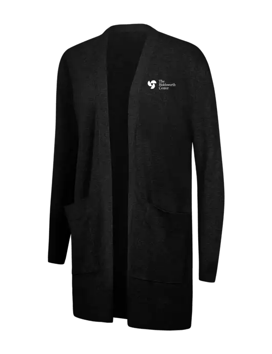 Mercer+Mettle Womens Black Open Front Cardigan Sweater w/Holdsworth Center Logo