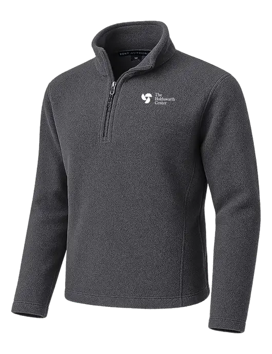 Dark Grey Fleece 1/4-Zip Pullover w/Holdsworth Center Logo