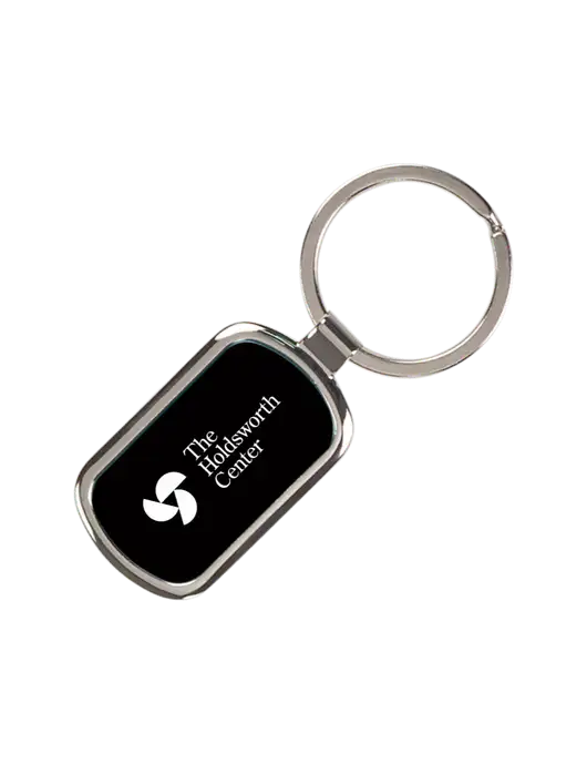 Black Laserable Rectangle Keychain w/Holdsworth Center Logo