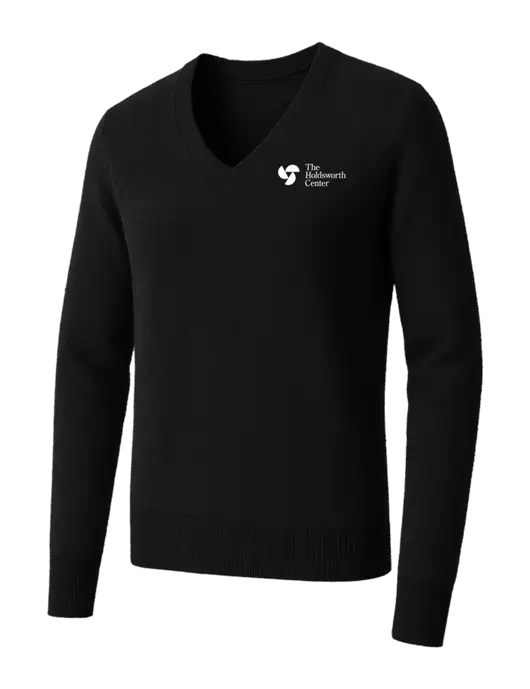 Brooks Brothers Womens Black Washable Merino V-Neck Sweater w/Holdsworth Center Logo