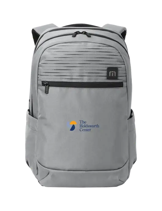 TravisMathew Light Grey Approach Backpack w/Holdsworth Center Logo