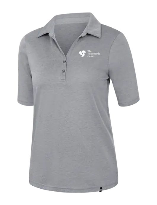 TravisMathew Womens Medium Grey Heather Sunsetters Polo w/Holdsworth Center Logo