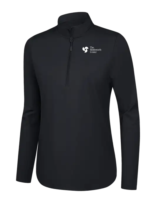  Womens Black C-FREE Double Knit 1/4-Zip w/Holdsworth Center Logo