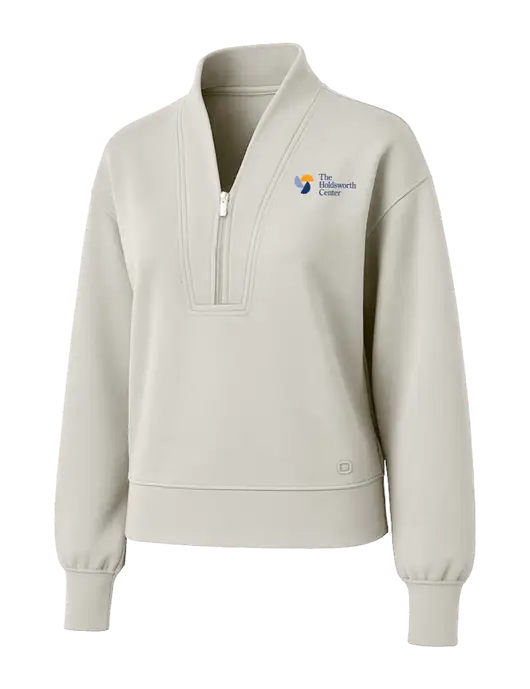 OGIO Womens Ivory Transcend 1/4-Zip w/Holdsworth Center Logo