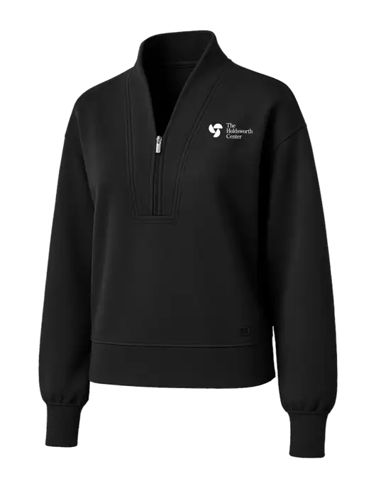 OGIO Womens Black Transcend 1/4-Zip w/Holdsworth Center Logo