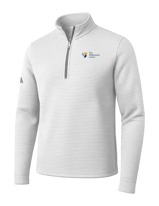 Adidas White Spacer Quarter-Zip Pullover w/Holdsworth Center Logo