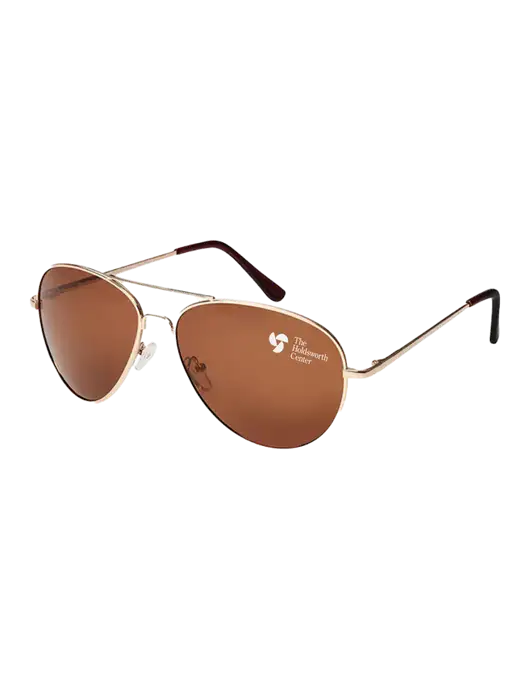 Aviator Coffee Brown with Gold Sunglasses  w/Holdsworth Center Logo