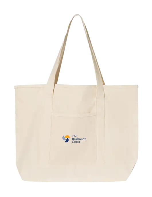 Natural Large Canvas Deluxe Tote w/Holdsworth Center Logo