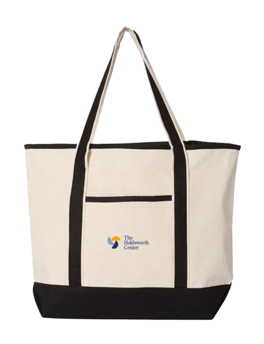 Natural/Black Large Canvas Deluxe Tote w/Holdsworth Center Logo