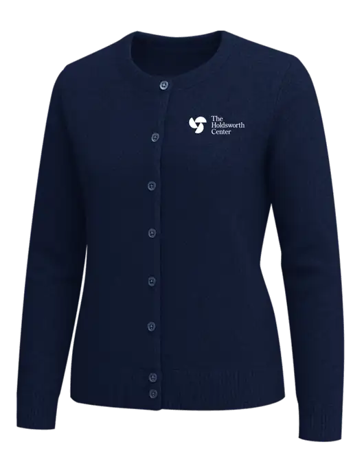 Brooks Brothers Womens Navy Washable Merino Cardigan Sweater w/Holdsworth Center Logo