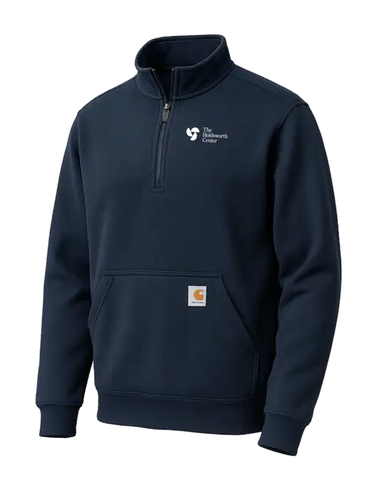 Carhartt Dark Navy Midweight 1/4-Zip Mock Neck Sweatshirt w/Holdsworth Center Logo