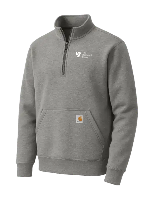 Carhartt Medium Heather Grey Midweight 1/4-Zip Mock Neck Sweatshirt w/Holdsworth Center Logo