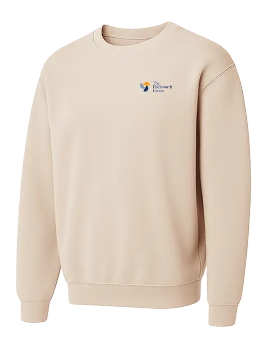 Comfort Colors Garment-Dyed Lightweight Ivory Fleece Crewneck Sweatshirt w/Holdsworth Center Logo