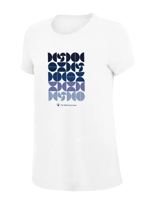 Womens Simply Soft White 4.5oz Poly/Combed Ring Spun Cotton T-Shirt
 w/Holdsworth Gradient Logo
