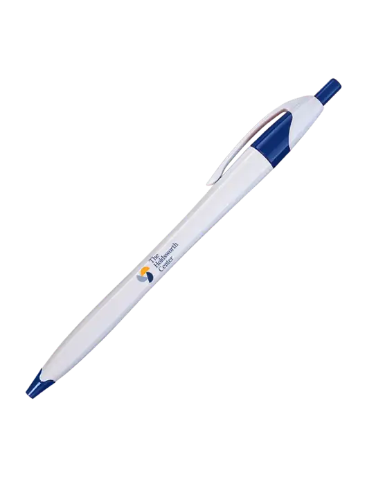 Novella White/Royal Classic Pen - Blue Ink w/Holdsworth Center Logo
