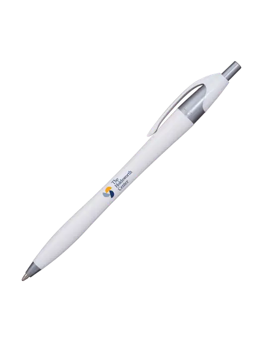 Novella White/Silver Shimmer Pen - Blue Ink w/Holdsworth Center Logo