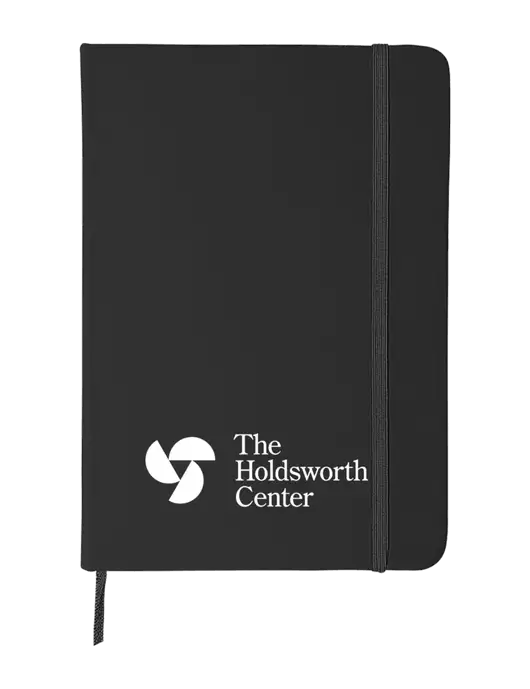 Black Comfort Touch Bound Journal 5" X 7" w/Holdsworth Center Logo
