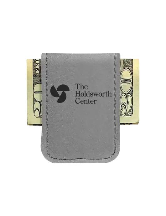 Gray Leatherette Money Clip w/Holdsworth Center Logo