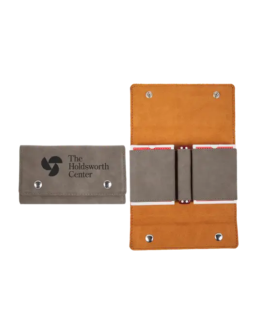 Grey Leatherette Card & Dice Set w/Holdsworth Center Logo