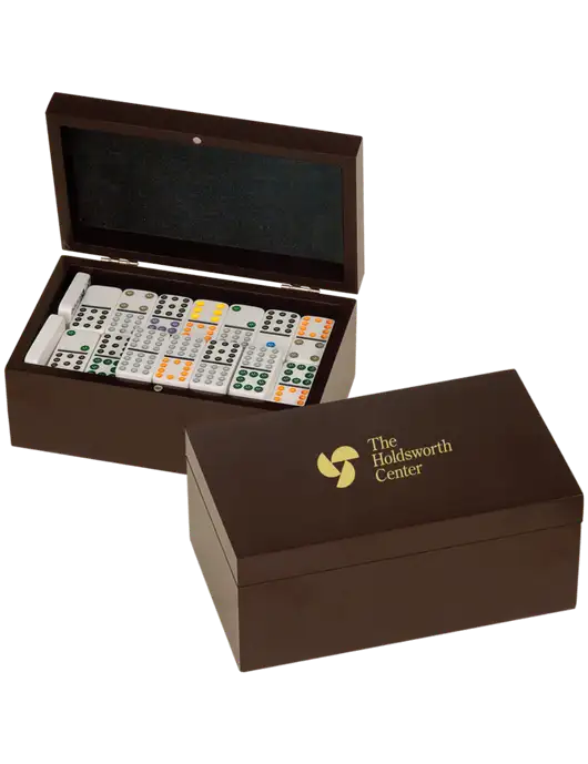 Rosewood Double Twelves 91 Piece Dominos Set w/Holdsworth Center Logo