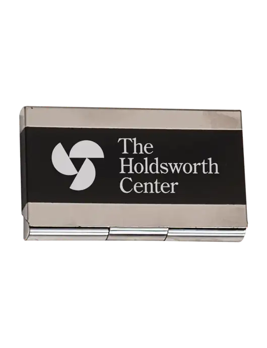 Black 3.75 x 2.5 Business Card Holder w/Holdsworth Center Logo