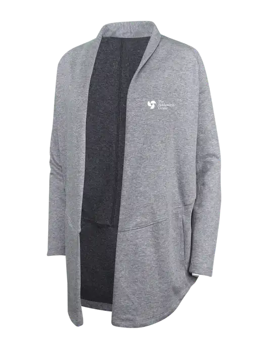 Medium Heather Grey/Char Heather Womens Interlock Cardigan w/Holdsworth Center Logo